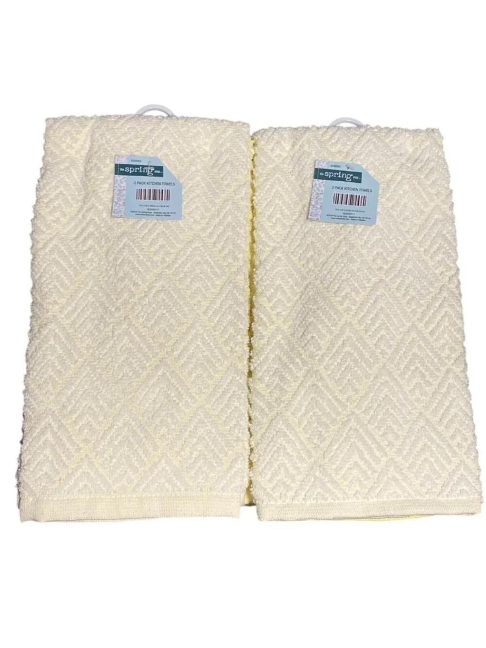 LOT of 4 Kitchen or Bath Hand Dish Towels Yellow Textured Thick & Soft Set NEW